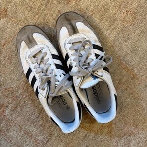 adidas Samba White Sneakers with Black Trefoil